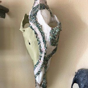 Decorated Gemstone Horse Skull